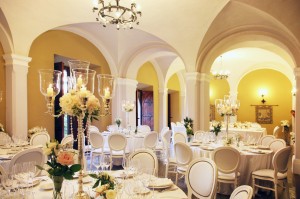 reception room wedding italy castle borgia